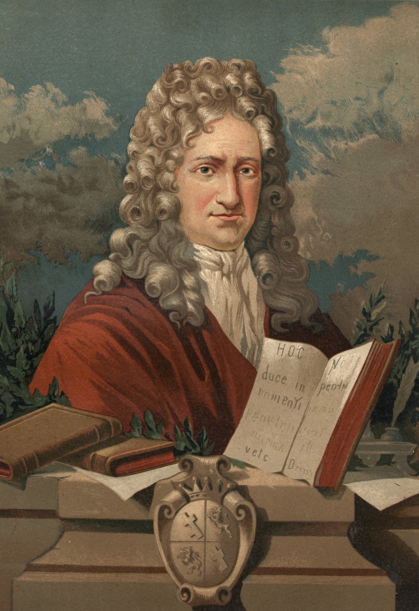 Gottfried Wilhelm Leibniz (1646-1716) portréja Louis Figuier „Tudomány és emberei” című művéből. Barcelona 1881 alkotó: Unknown artist