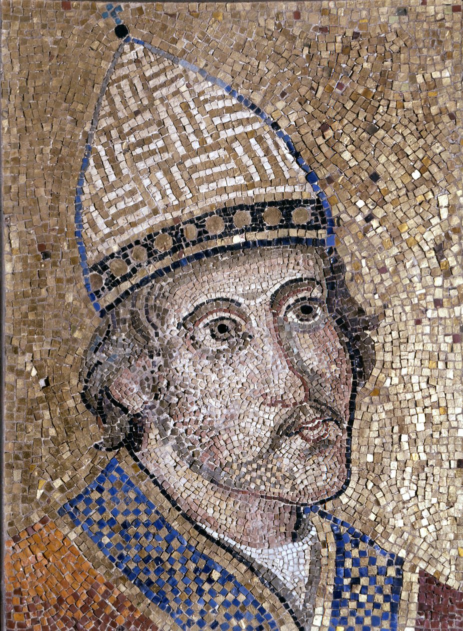 IX. Gregoire (1145 - 1241) portréja. Harcolt II. Frigyes ellen, és megszervezte az inkvizíciót. 13. századi mozaik Szent Péter régi apszisából. Római Múzeum alkotó: Unknown artist