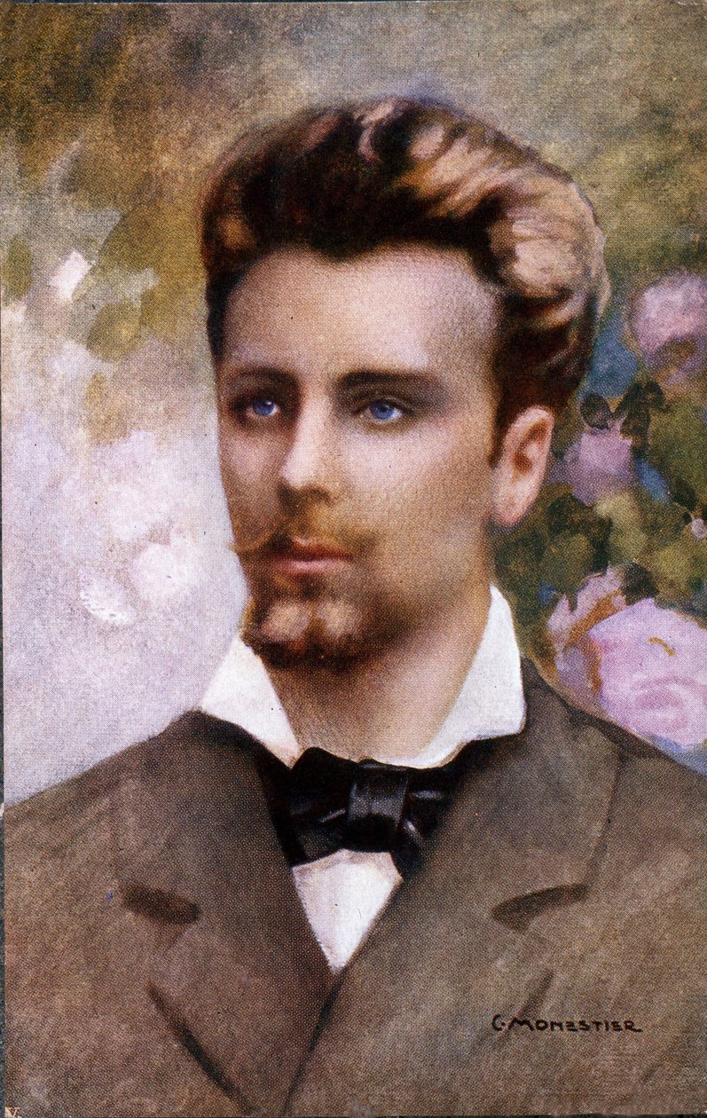 Guglielmo Oberdan (1858-1882) portréja, képeslap C. Monestier festménye után. alkotó: Unknown artist