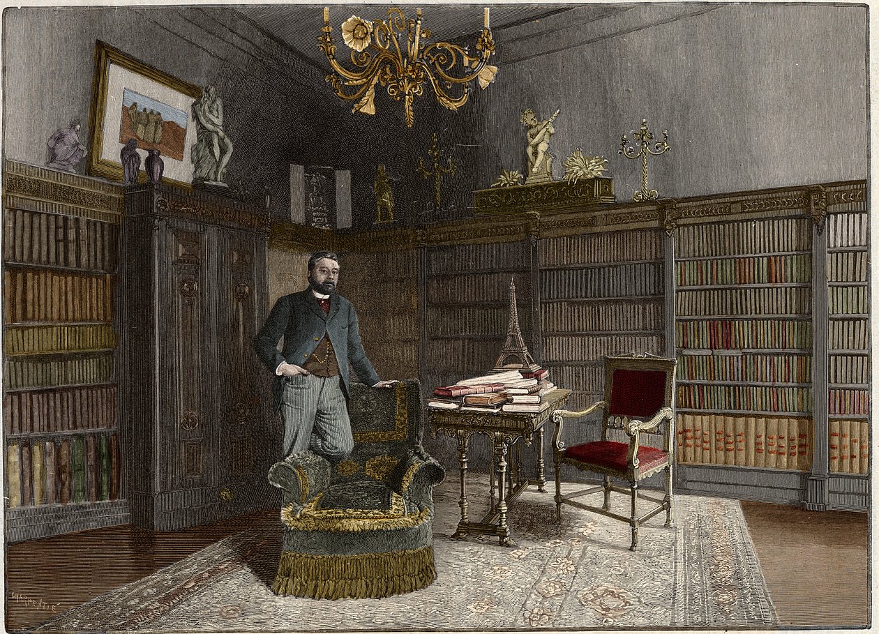 Gustave Eiffel (1832-1923) francia mérnök portréja 1892-ben az irodájában. alkotó: Unknown artist
