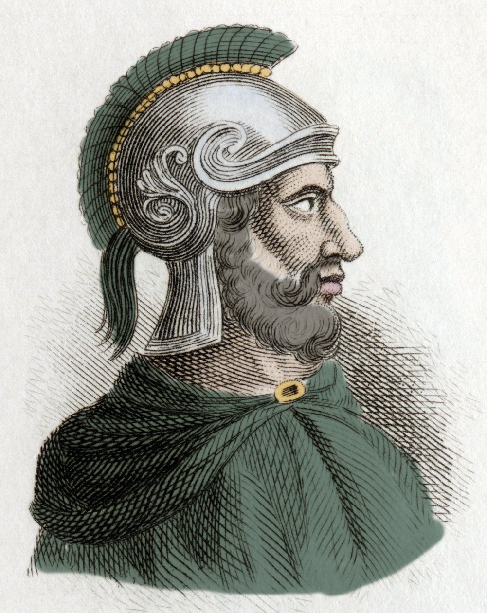 Hamilcar Barca (vagy Barcas) (kb. ie 275-228), államférfi és karthágói hadvezér, a Barcides-dinasztia alapítója és Hannibál apja portréja. századi metszet. alkotó: Unknown artist