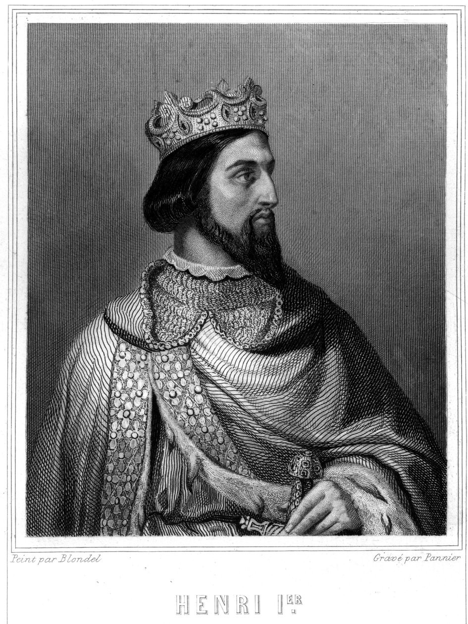 I. Henrik (kb. 1008 - 1060), francia király portréja – Lavallée „” Histoire des Français” című könyvében, metszet, sd. alkotó: Unknown artist