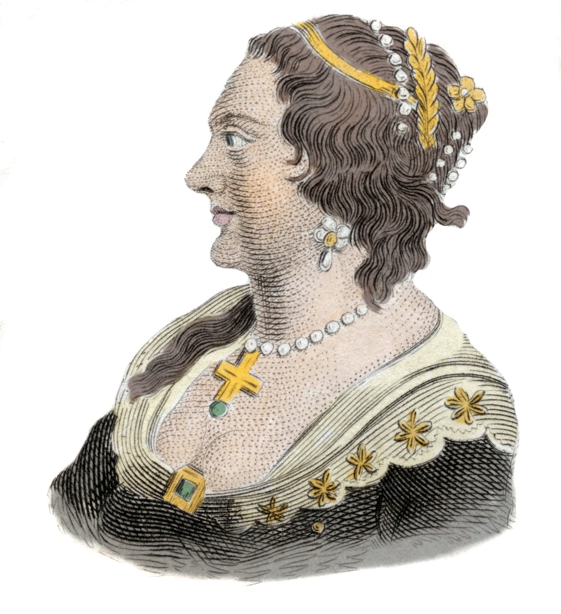 A francia Henriette Marie (1609-1669), angol királynő portréja. századi metszet alkotó: Unknown artist