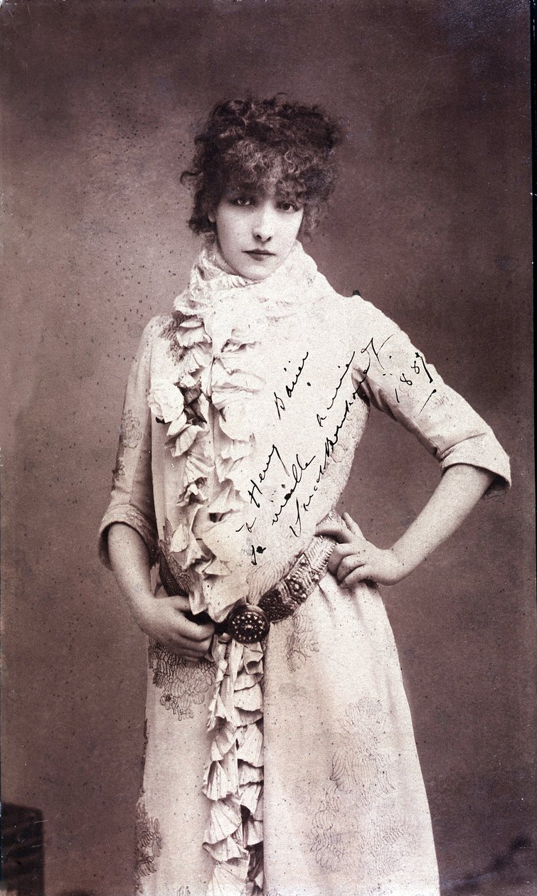 Henriette Rosine Bernard portréja Sarah Bernhardtnál (1844-1923), dedikált fényképezés alkotó: Unknown artist