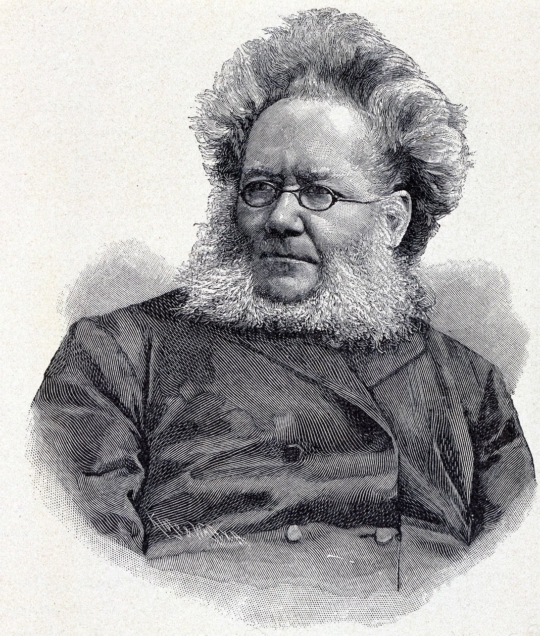 Henrik (Henri) Johan Ibsen (1828-1906) norvég költő és drámaíró portréja, metszet XIX. alkotó: Unknown artist