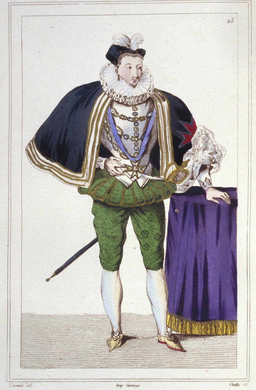 III. Henrik (1551-1589), francia király portréja. 1830-as metszet alkotó: Unknown artist