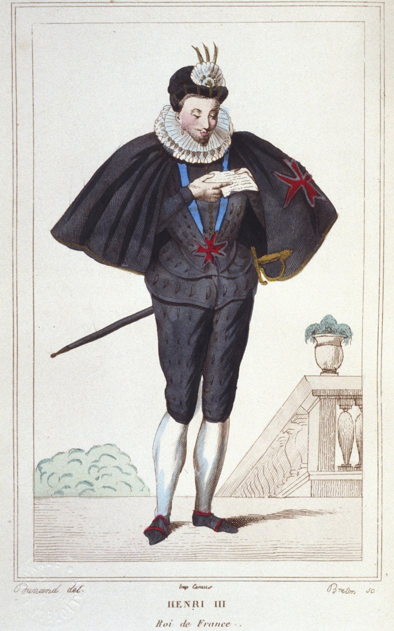 Henrik (1551-1589), francia király portréja. 1830-as metszet alkotó: Unknown artist