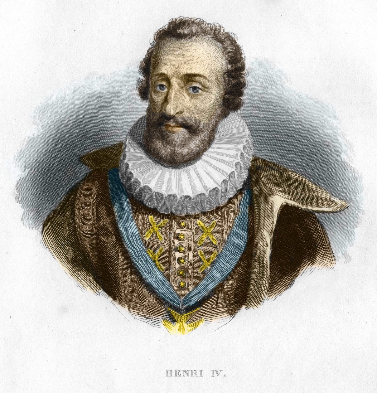 IV. Henrik (1553-1610), francia király portréja, metszet XIX. alkotó: Unknown artist