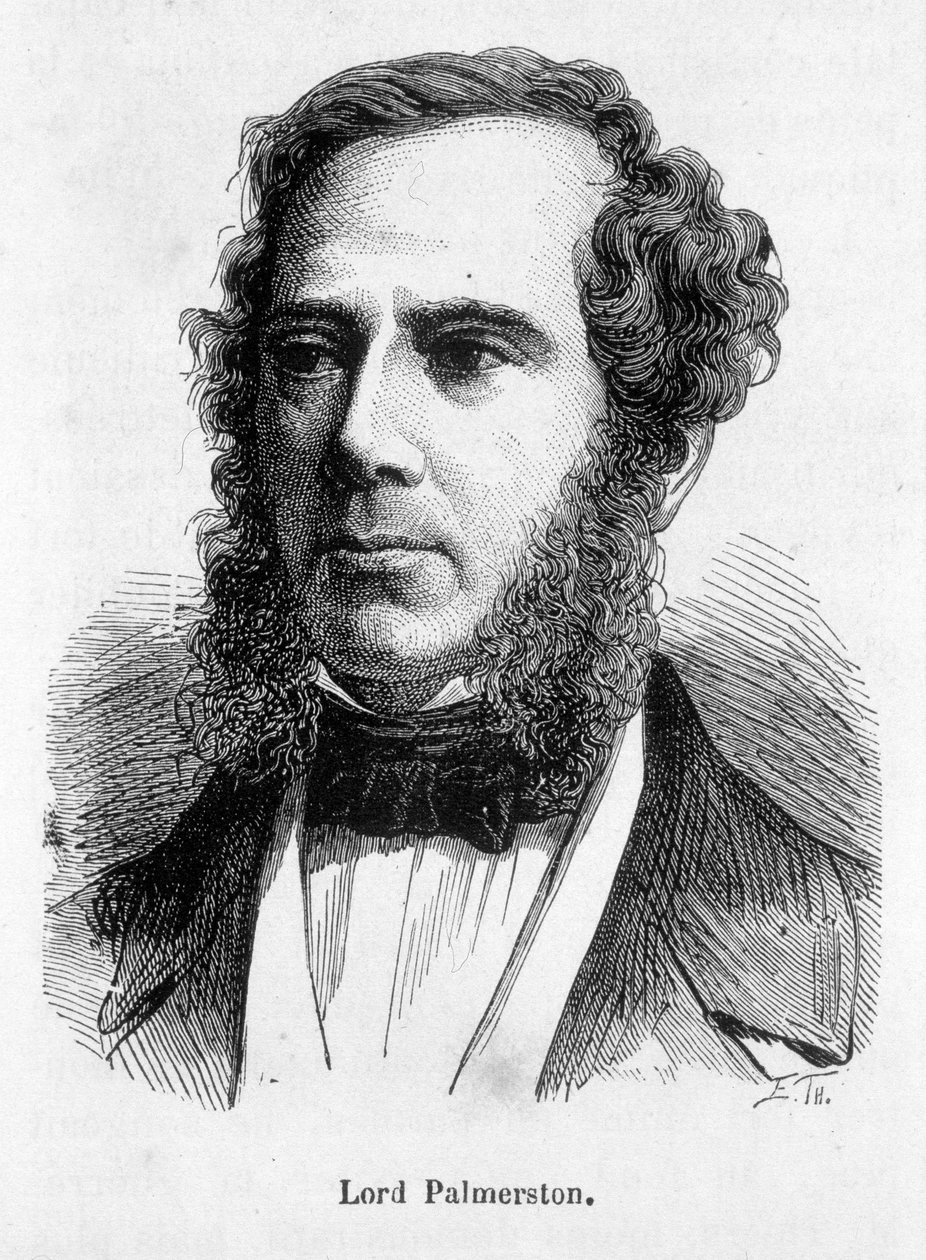 Henry Temple portréja, Lord Palmerston vikomt (1784-1865) brit politikus. Metszet 19. század alkotó: Unknown artist