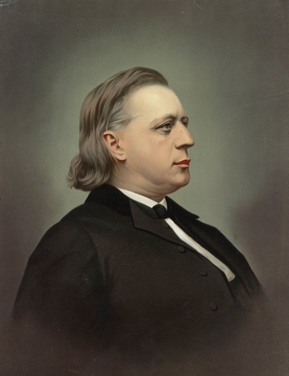 Henry Ward Beecher (1813-1887) portréja, Rockwood & Co. Chromolithography, c. 1871, Magángyűjtemény alkotó: Unknown artist