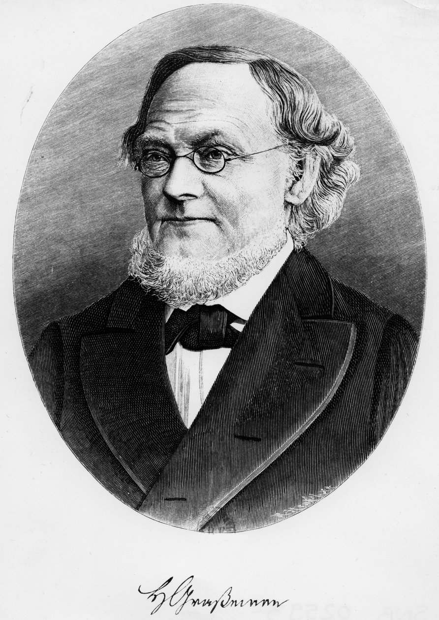 Hermann Grassmann portréja (metszet) alkotó: Unknown artist