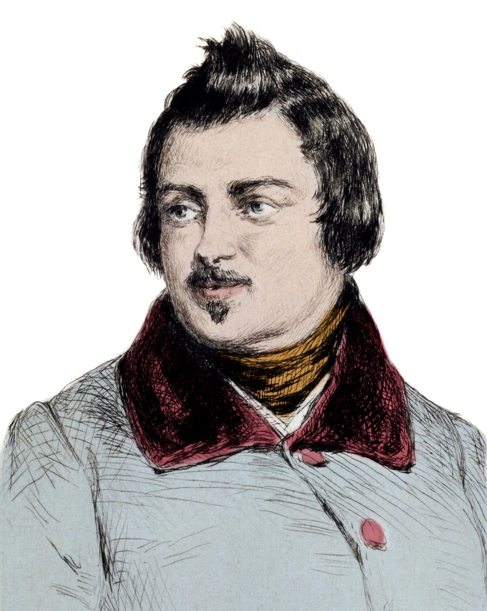 Honore de Balzac portréja (1799-1850) angol író metszet alkotó: Unknown artist