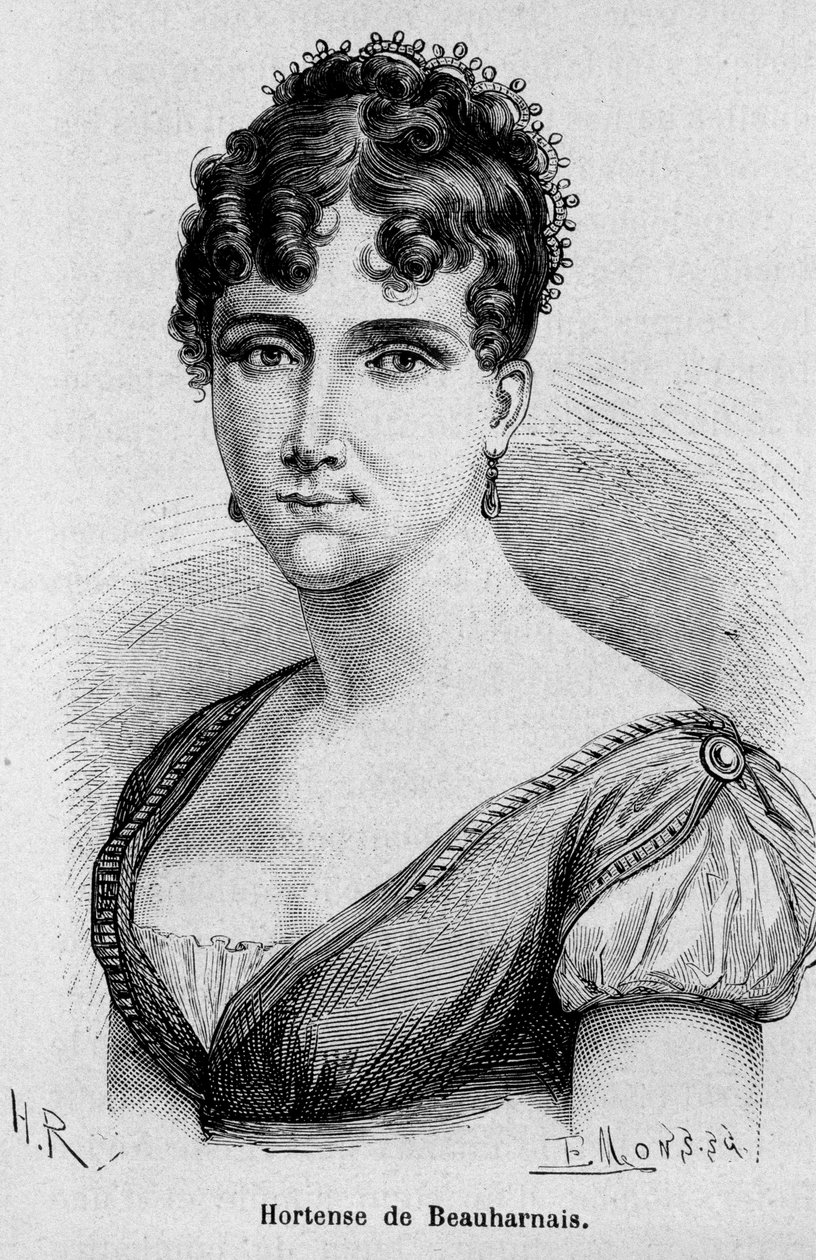 Hortense Eugenie Cecile de Beauharnais holland királynő (1783-1837), Josephine de Beauharnais és Alexandre de Beauharnais vikomt lányának portréja – Henri Martin „L’Histoire de France” című filmjében alkotó: Unknown artist
