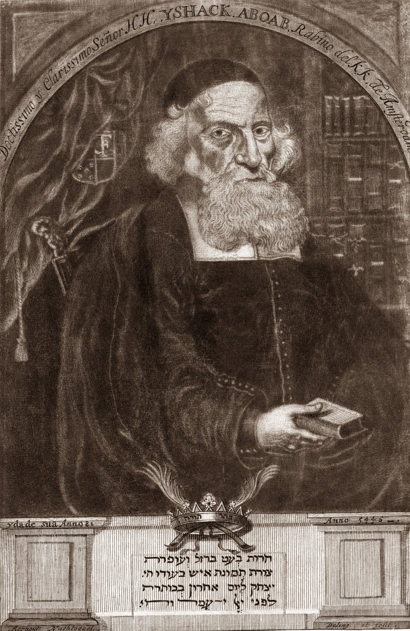 Isaac Aboab da Fonseca (1605-1693) portréja – Isaak Aboab Foonseca – rabbi, tudós, kabbalista és író alkotó: Unknown artist