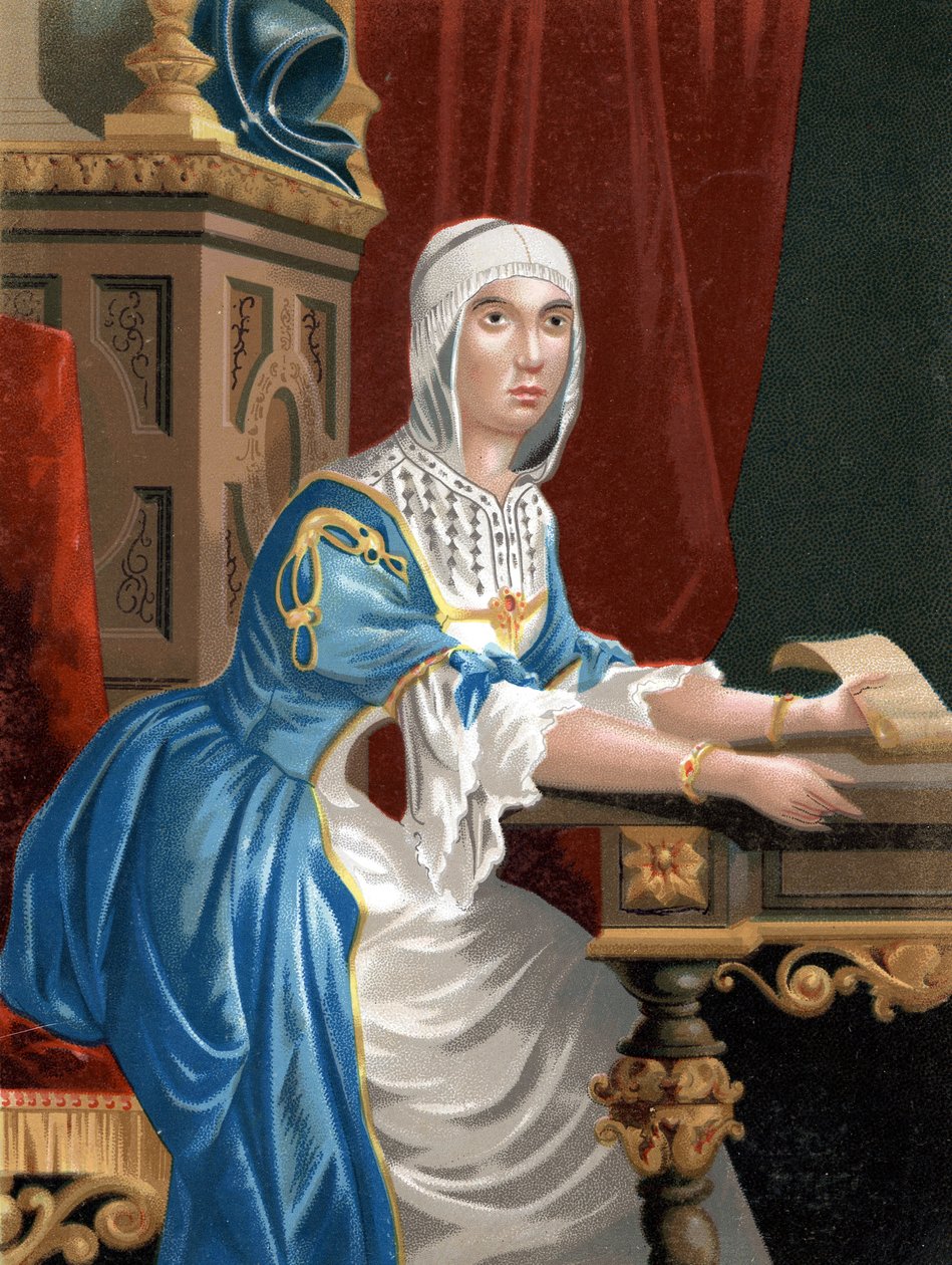 I. Katolikus Izabella (1451-1504), Kasztília királynőjének portréja híres férfiak és nők után. Barcelona 1877. alkotó: Unknown artist