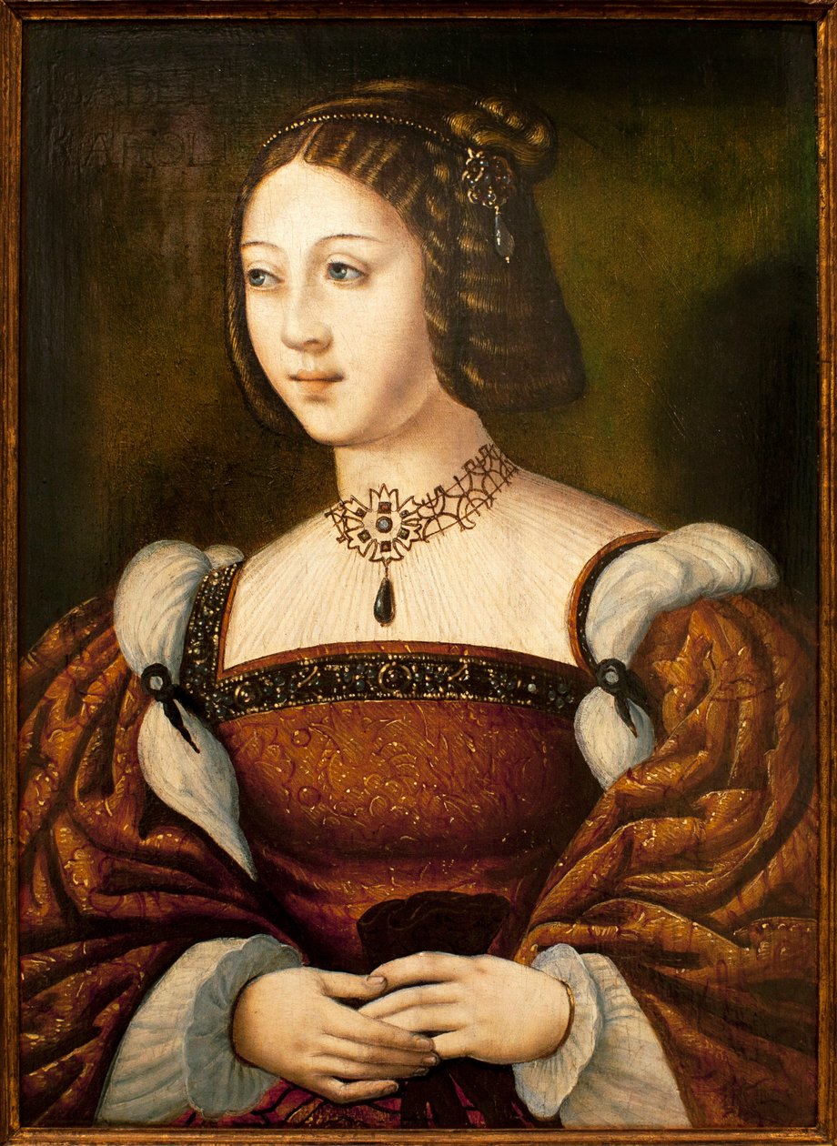 Portugáli Izabella portréja (1503-1539) - Egy névtelen mester festménye sd 1526 körül, olaj, fa 40 x 29 cm, 16. század közepe (Isabella de Portugália portréja, ismeretlen mestertől, olaj, tábla, közép századi) - Múzeum An alkotó: Unknown artist
