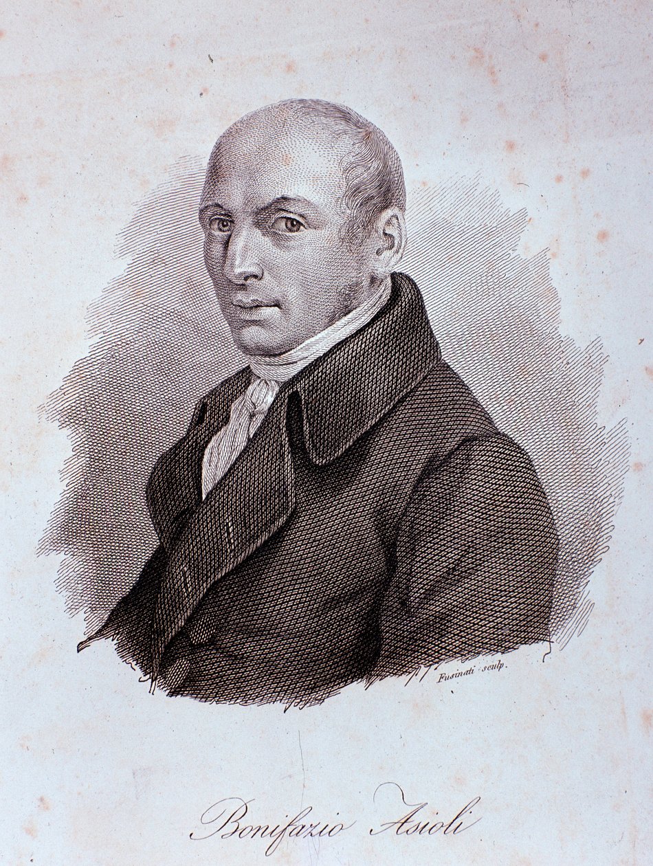 Bonifazio Asioli olasz zeneszerző portréja (1769-1832) Metszet. 19. század. Milánó, a télikert könyvtára alkotó: Unknown artist