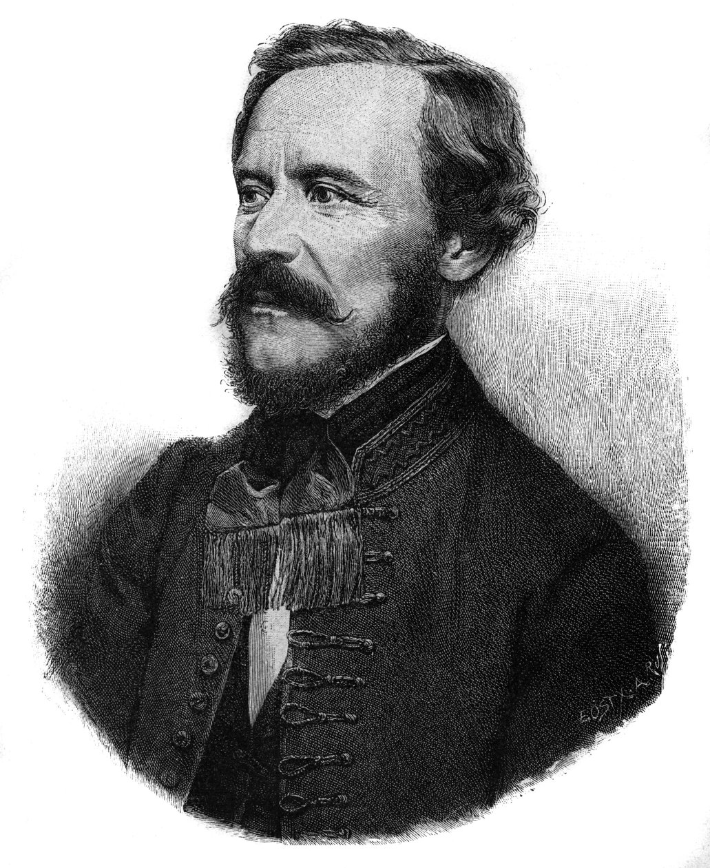 EOTVOS JÓZSEF báró magyar író és államférfi portréja - Eotvos József báró de Vasarosnameny (1813-1871) magyar államférfi és író portréja. alkotó: Unknown artist