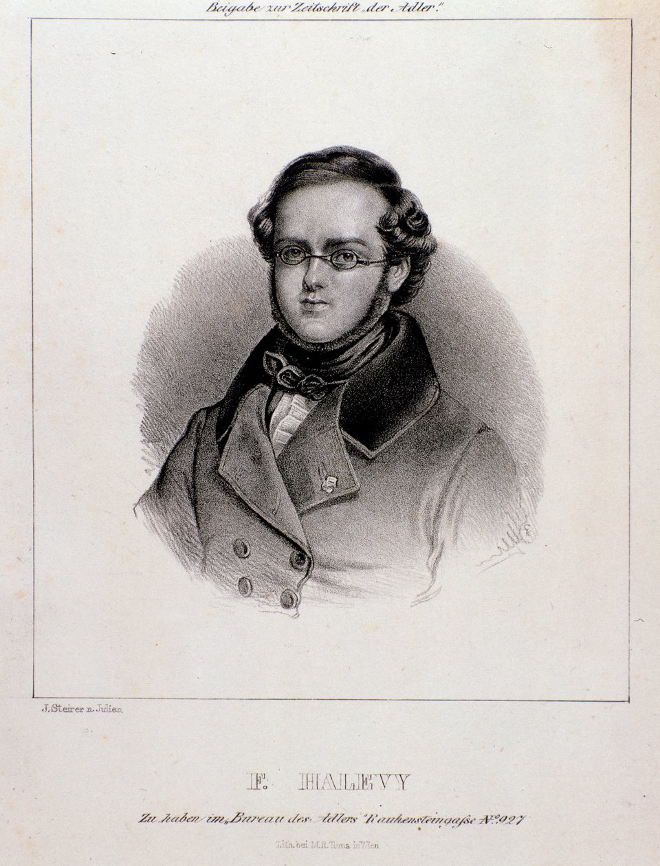 Jacques Fromental Halevy portréja (metszet) alkotó: Unknown artist