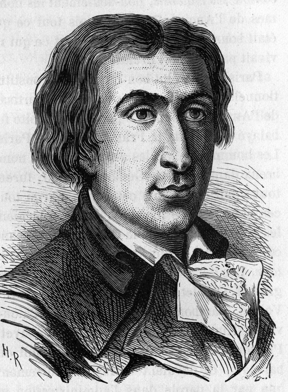 Jacques Pierre Brissot de Warville francia újságíró és politikus (1754-1793) portréja. Megalapította a Societe des Amis des Blacks nevű szervezetet, amely a rabszolgaság eltörlésének támogatója. Metszet a 19. századról. alkotó: Unknown artist