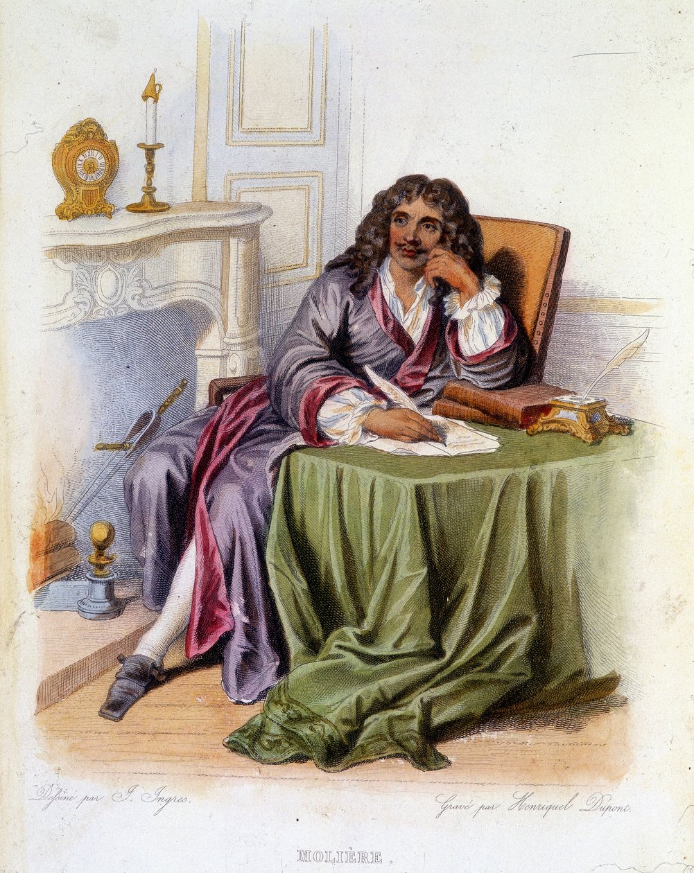 Jean-Baptiste Poquelin dit Molière francia drámaíró és színész (1622-1673) portréja – a „Le Plutarque francais” című filmben, Ed. Mennechet alkotó: Unknown artist