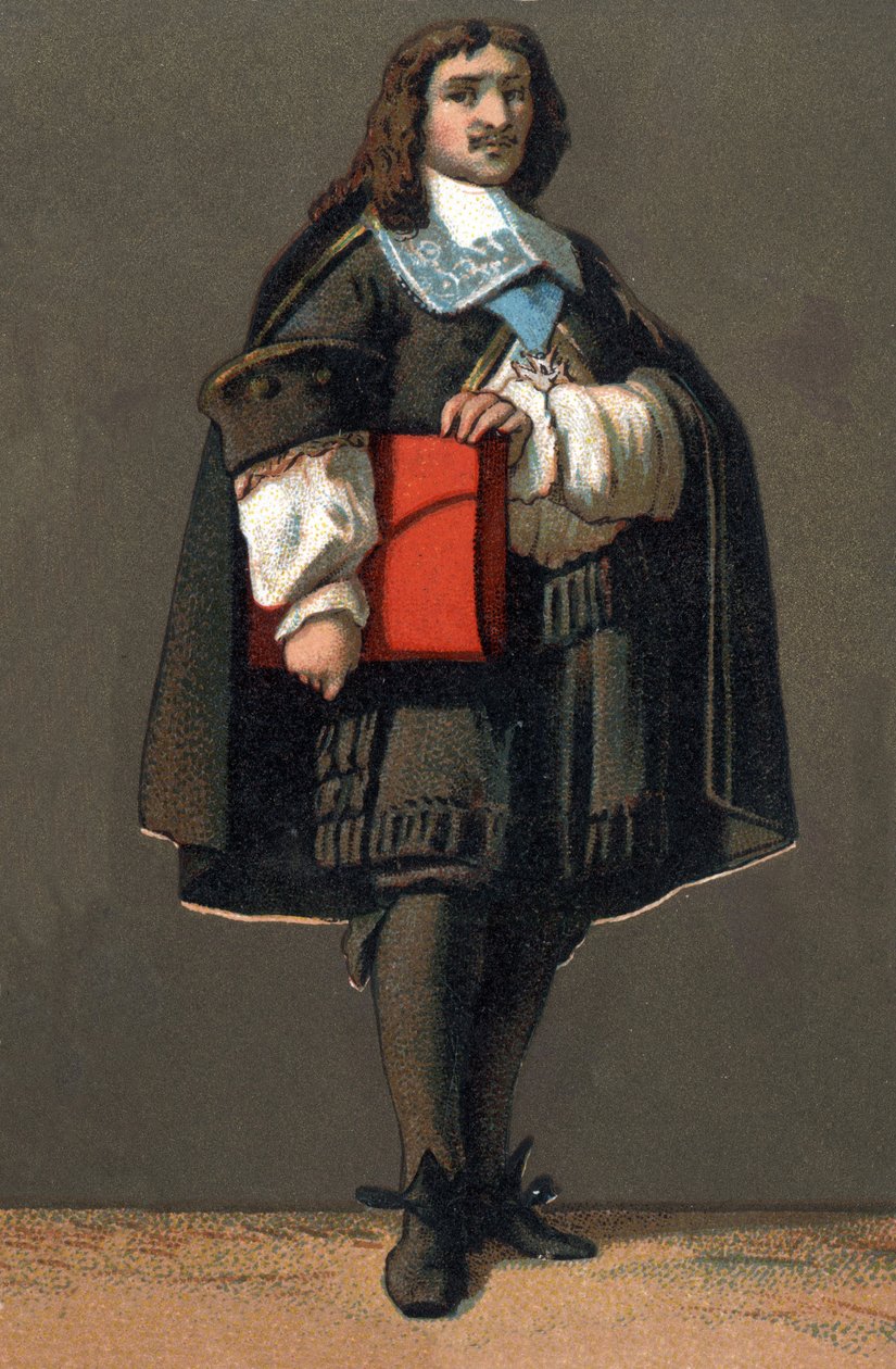 Jean Baptiste (Jean-Baptiste) Colbert (1619-1683), XIV. Lajos pénzügyi intendánsának portréja. Kromolitográfia 1890 körül. alkotó: Unknown artist