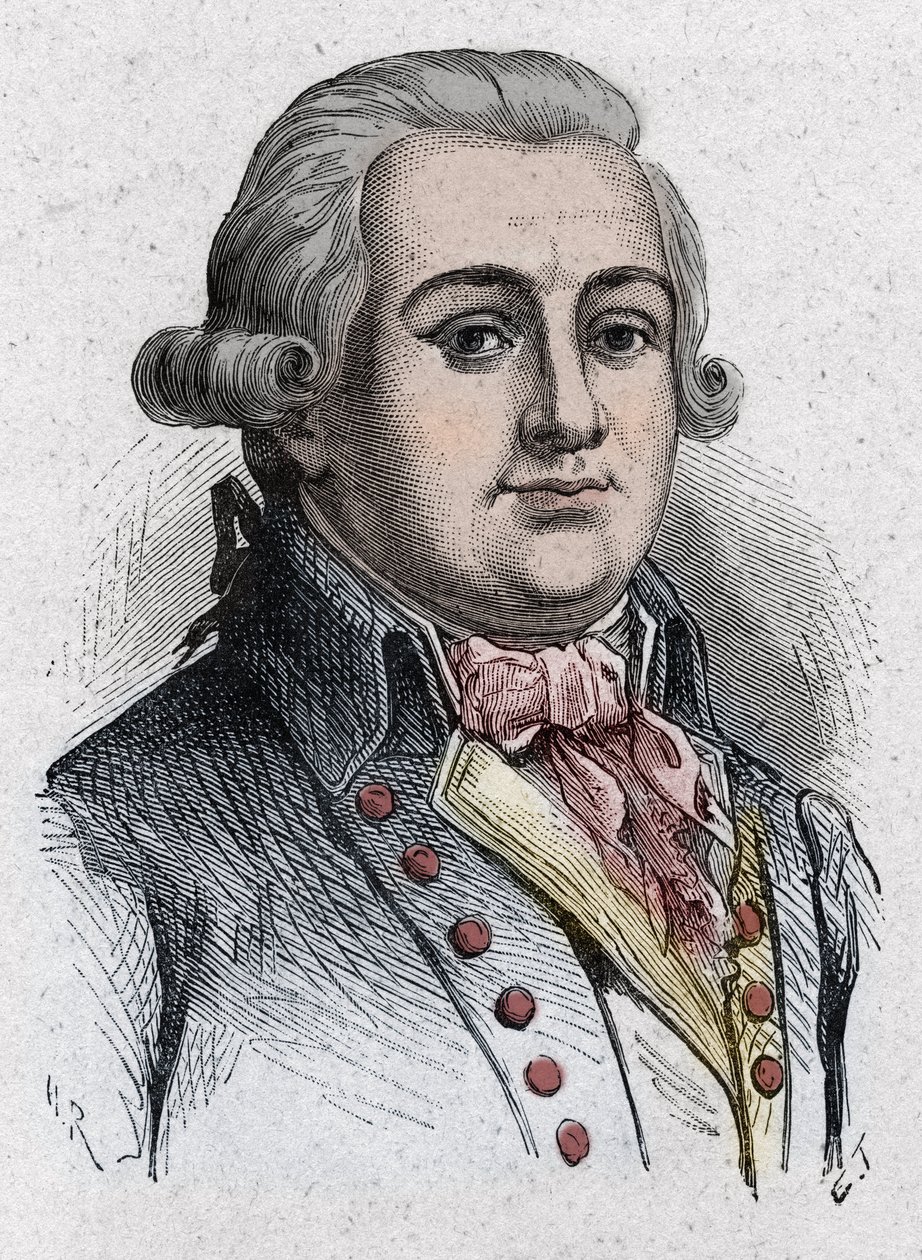 Jean Francois (Jean-Francois) Delacroix portréja, Lacroix francia politikus (1754-1794). Metszet 1889-ből. alkotó: Unknown artist