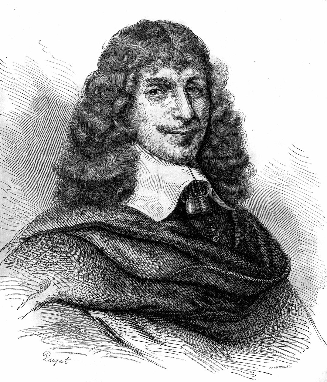 Jean Francois Sarasin (Sarrazin, Sarazin) (1614-1654) francia író portréja. Metszet 1870-ből. alkotó: Unknown artist