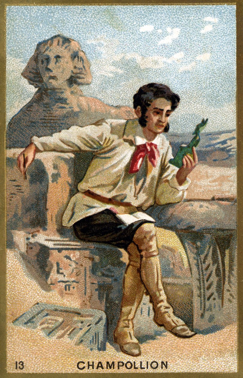 Jean François (Jean-Francois) Champollion, dit le Jeune (1790-1832) francia egyiptológus portréja. századi kromolitográfiája. alkotó: Unknown artist