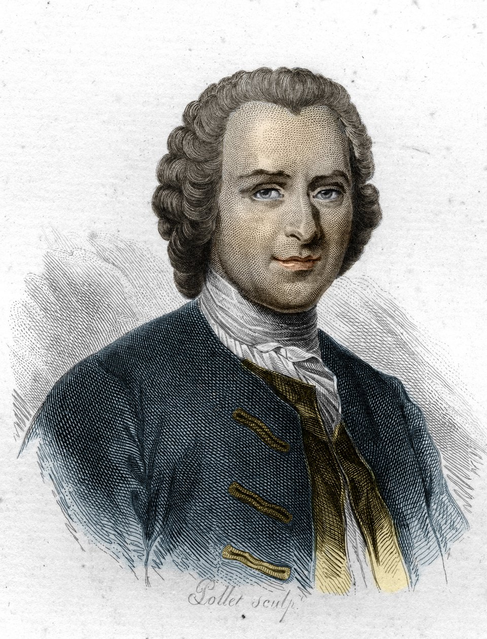 Jean Jacques Rousseau portréja, 19. századi metszet alkotó: Unknown artist