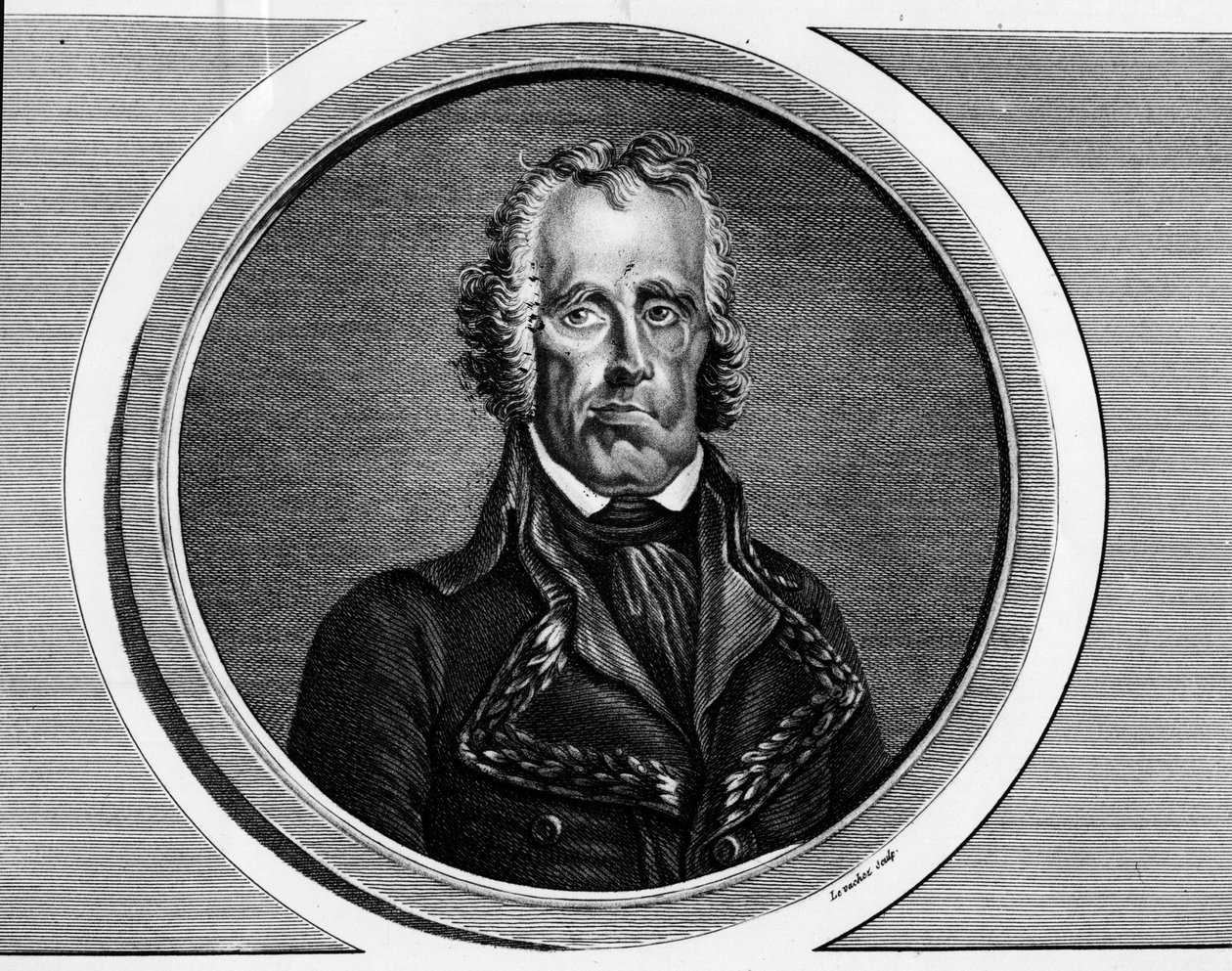 Jean Nicolas Houchard (1738-1793), francais tábornok portréja. Metszet a „” A francia forradalom történelmi festményeinek teljes gyűjteménye, három kötetben.””” 1804. alkotó: Unknown artist