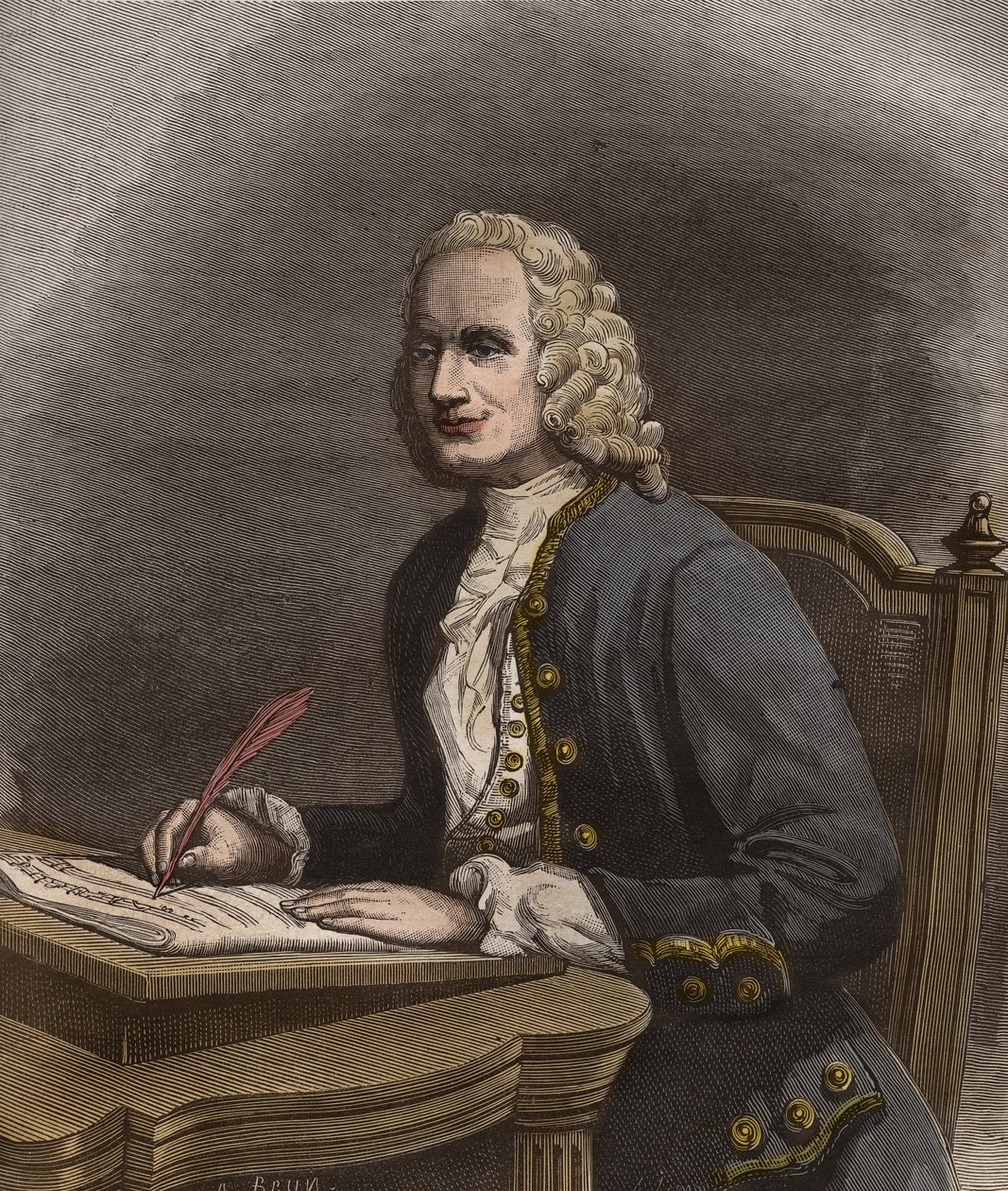 Jean Philippe Rameau (1683-1764) portréja - Jean-Philippe (Jean Philippe) Rameau (1683-1764) francia zeneszerző portréja - metszet a „La musique populaire”” jeles hetilapban - 1882 alkotó: Unknown artist