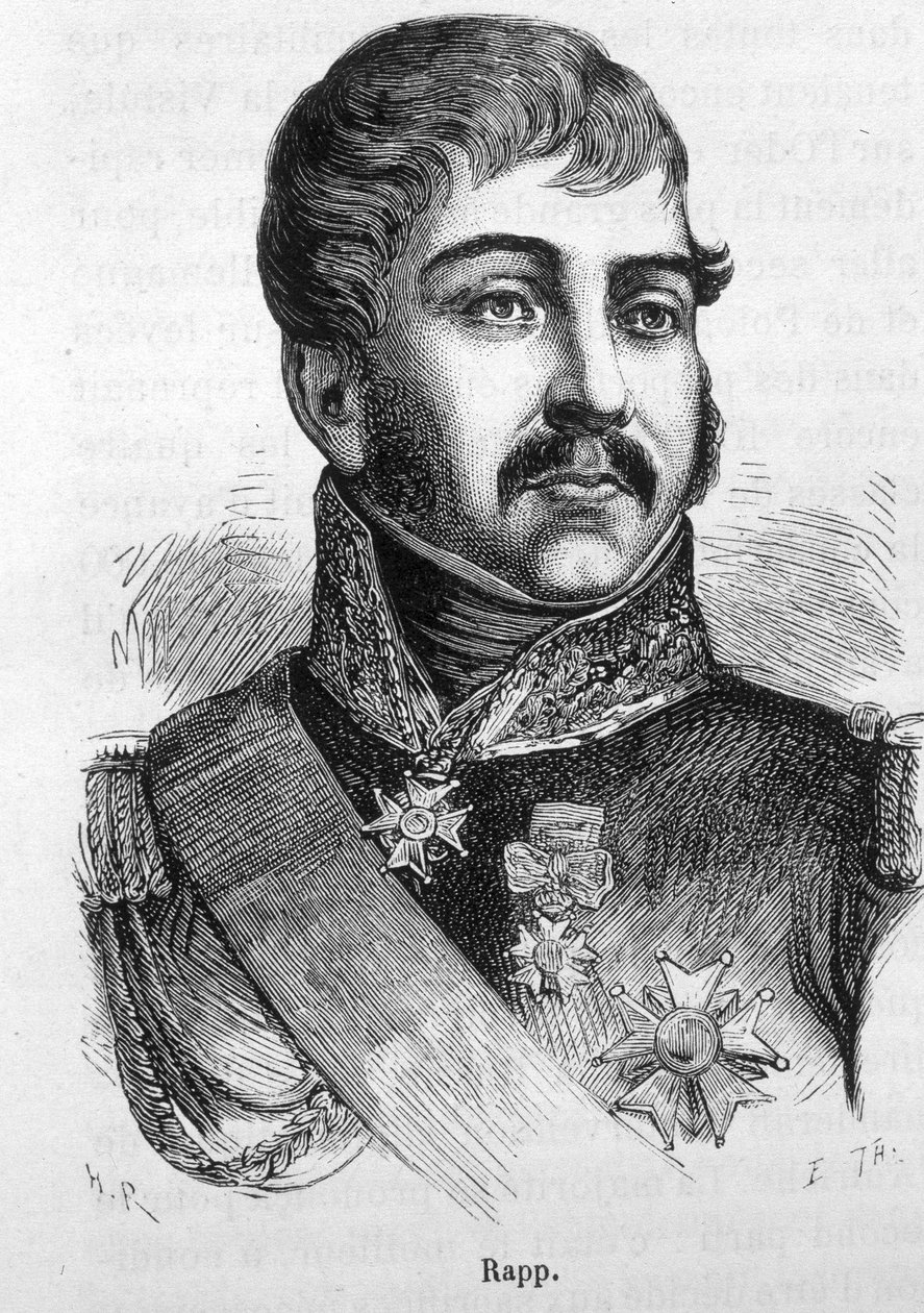 Jean Rapp (1772 - 1821) portréja. század végi metszet a „Histoire de France”-ban, H. Martin. alkotó: Unknown artist