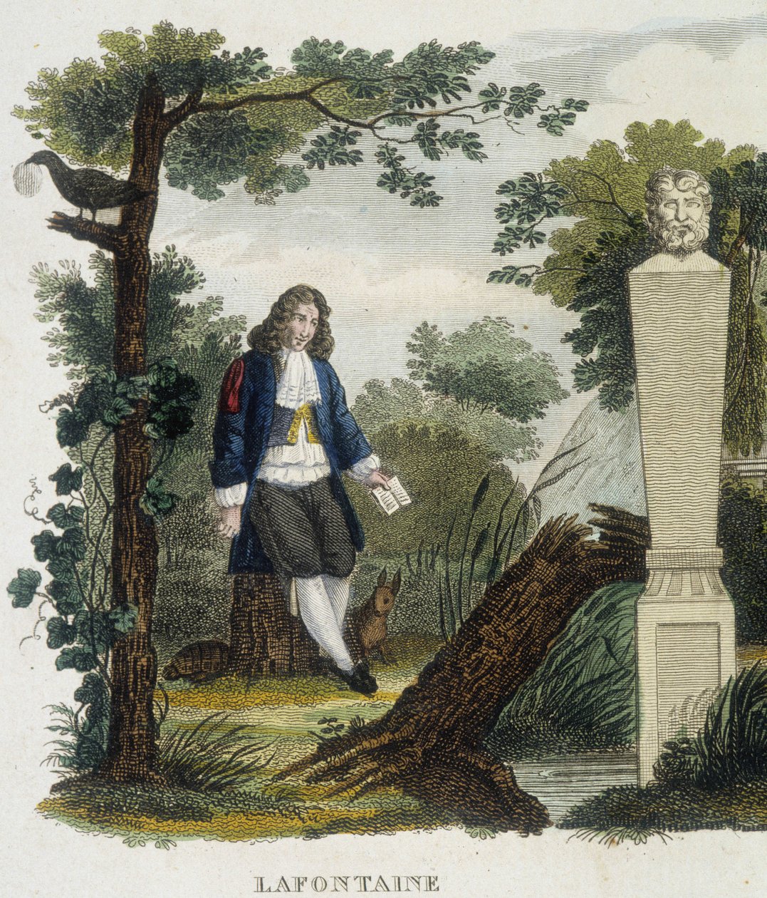 Jean de la Fontaine portréja - metszet alkotó: Unknown artist