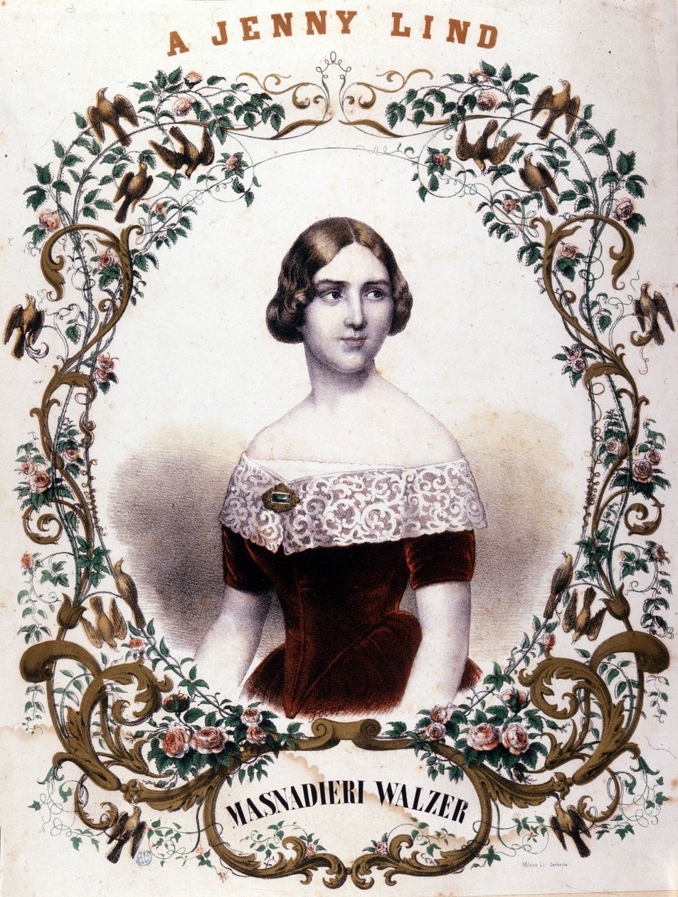 Jenny Lind (1820-1887) svéd énekesnő portréja. alkotó: Unknown artist