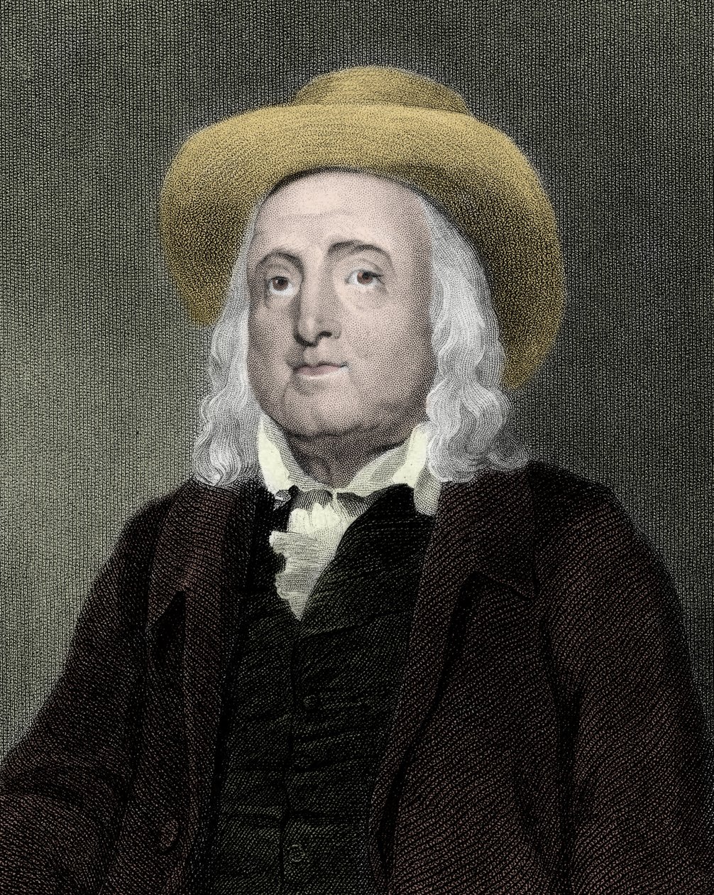 Jeremy Bentham (1748-1832) brit filozófus, moralista és törvényhozó portréja. alkotó: Unknown artist