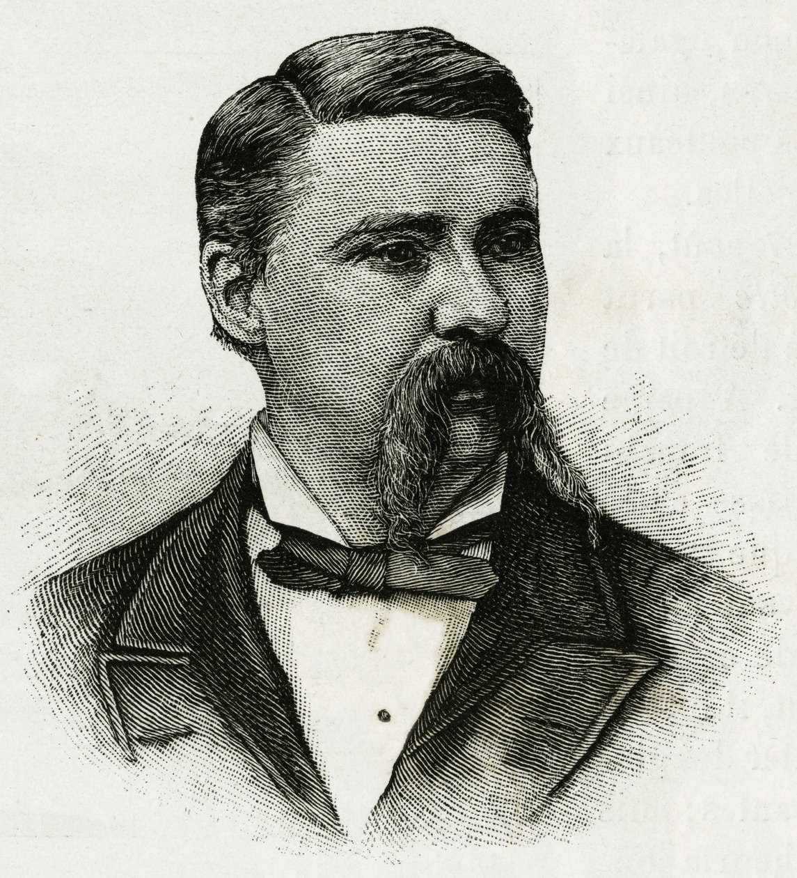 Portré Jerome J. Collinsról, a La Jeannette legénységének meteorológusáról az északi küldetésben. Metszet a „Jeannette utazása” illusztrálására 1879-1881-ben, G.W. kapitány naplója. De Long. Megjelent a Le Tour du monde, nouveau Journal des voya folyóiratb alkotó: Unknown artist