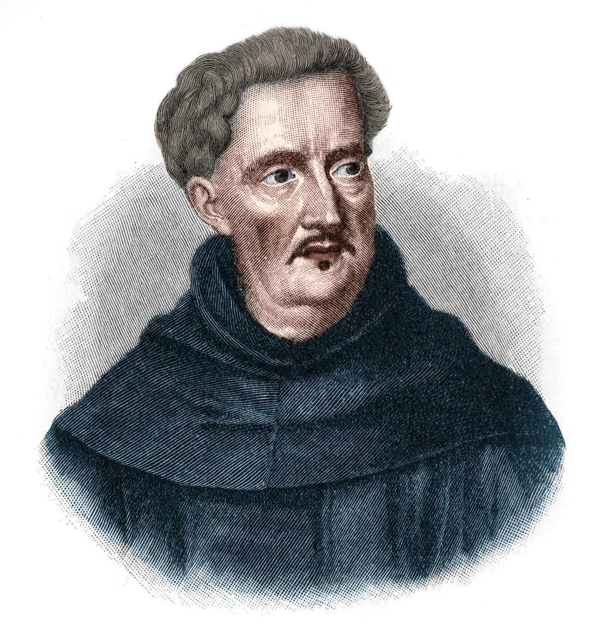 Johann Ulrich Megerle portréja, dit Abraham a Sancta (Santa) Clara 1607-1680. Ausztria barokk népszerű előrejelzője. alkotó: Unknown artist