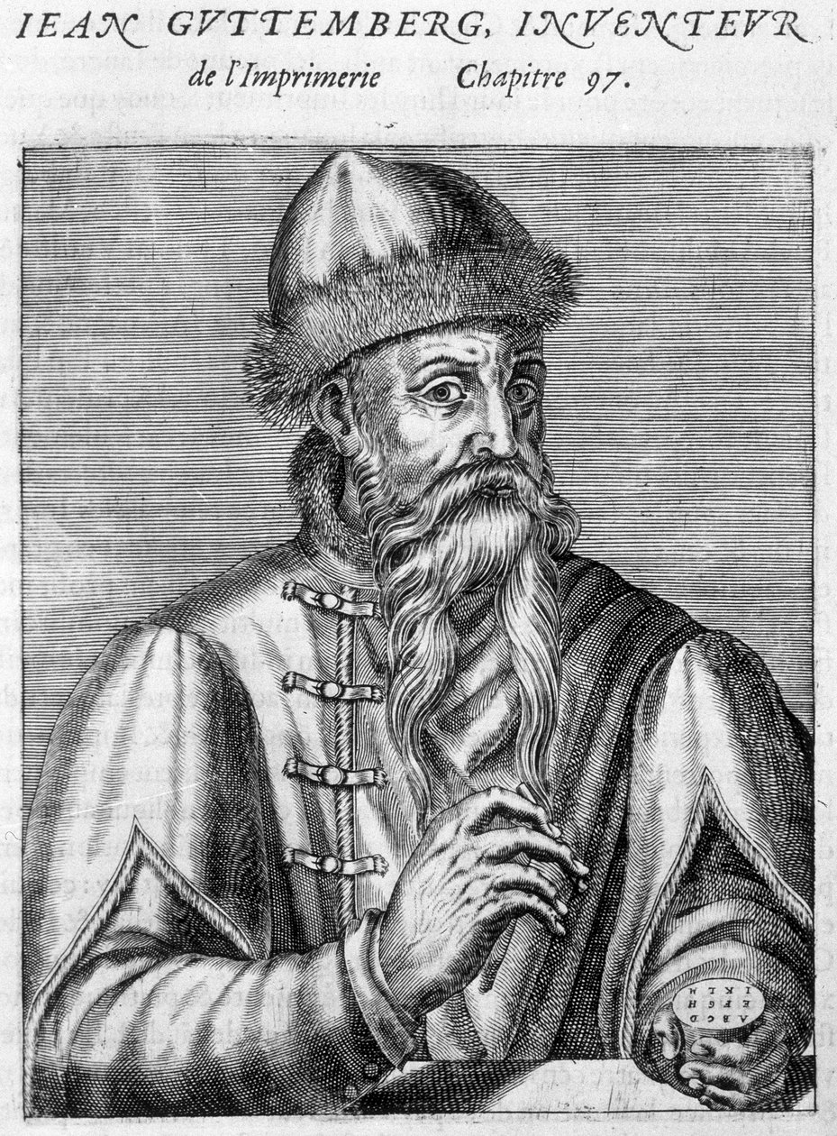 Johannes Gutenberg (1400-1468) portréja. alkotó: Unknown artist
