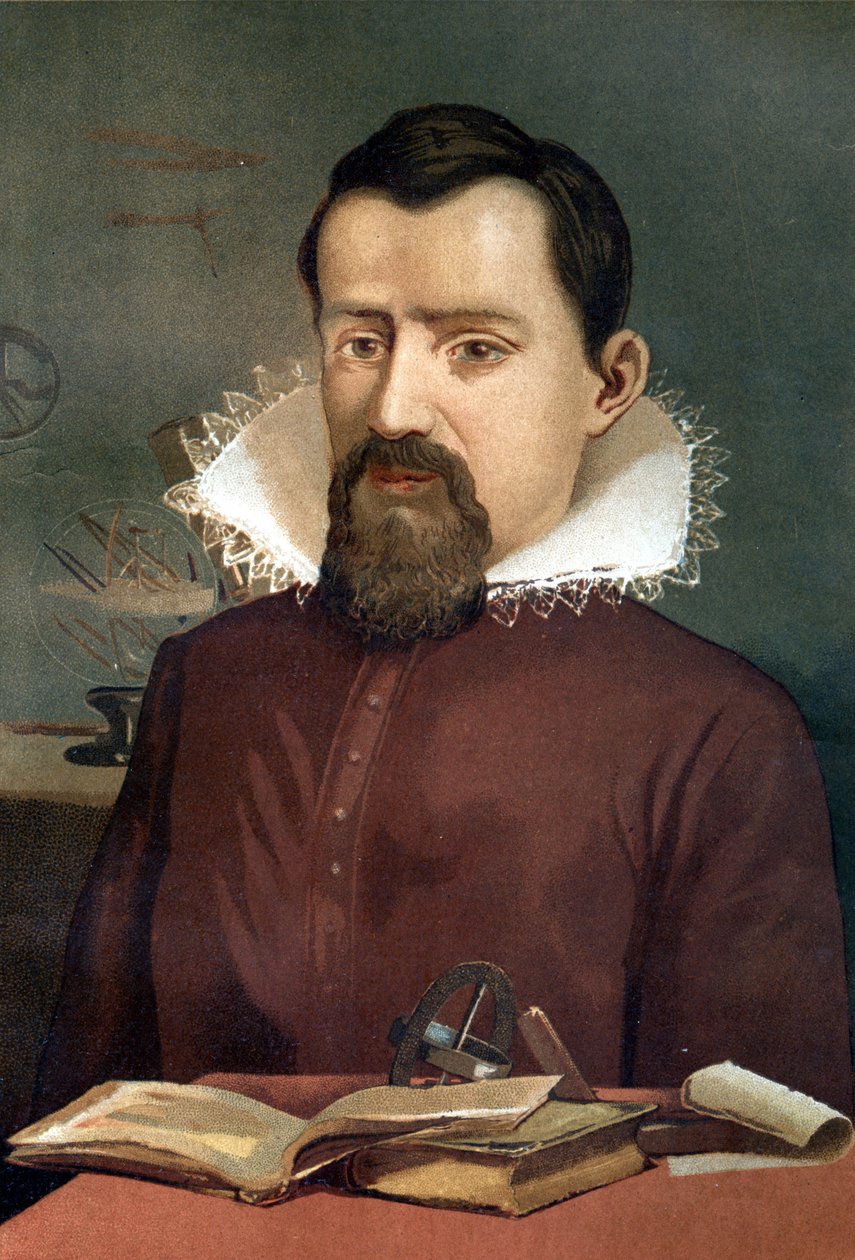 Johannes Kepler (Keppler), csillagász (1571-1630) portréja Louis Figuier tudomány és emberei nyomán, Barcelona 1881 alkotó: Unknown artist