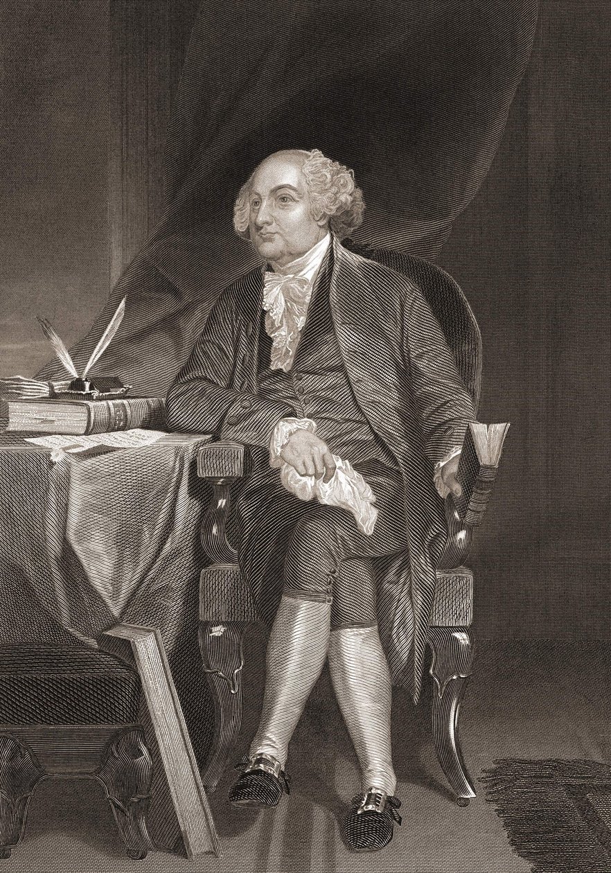 John Adams (1735-1826), amerikai államférfi és az Egyesült Államok második elnökének portréja. századi metszet alkotó: Unknown artist