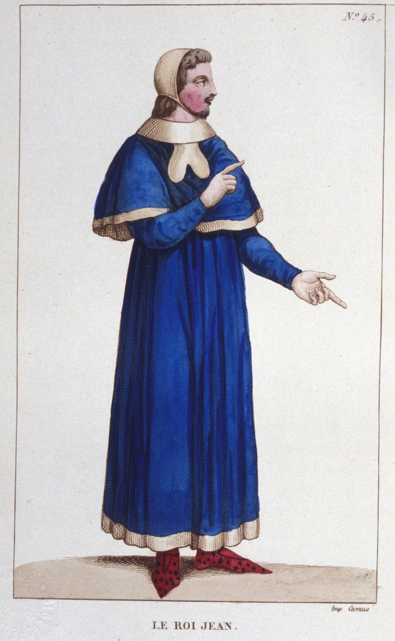 II. Jó János (1319-1364), francia király portréja, metszet 1830-ból alkotó: Unknown artist