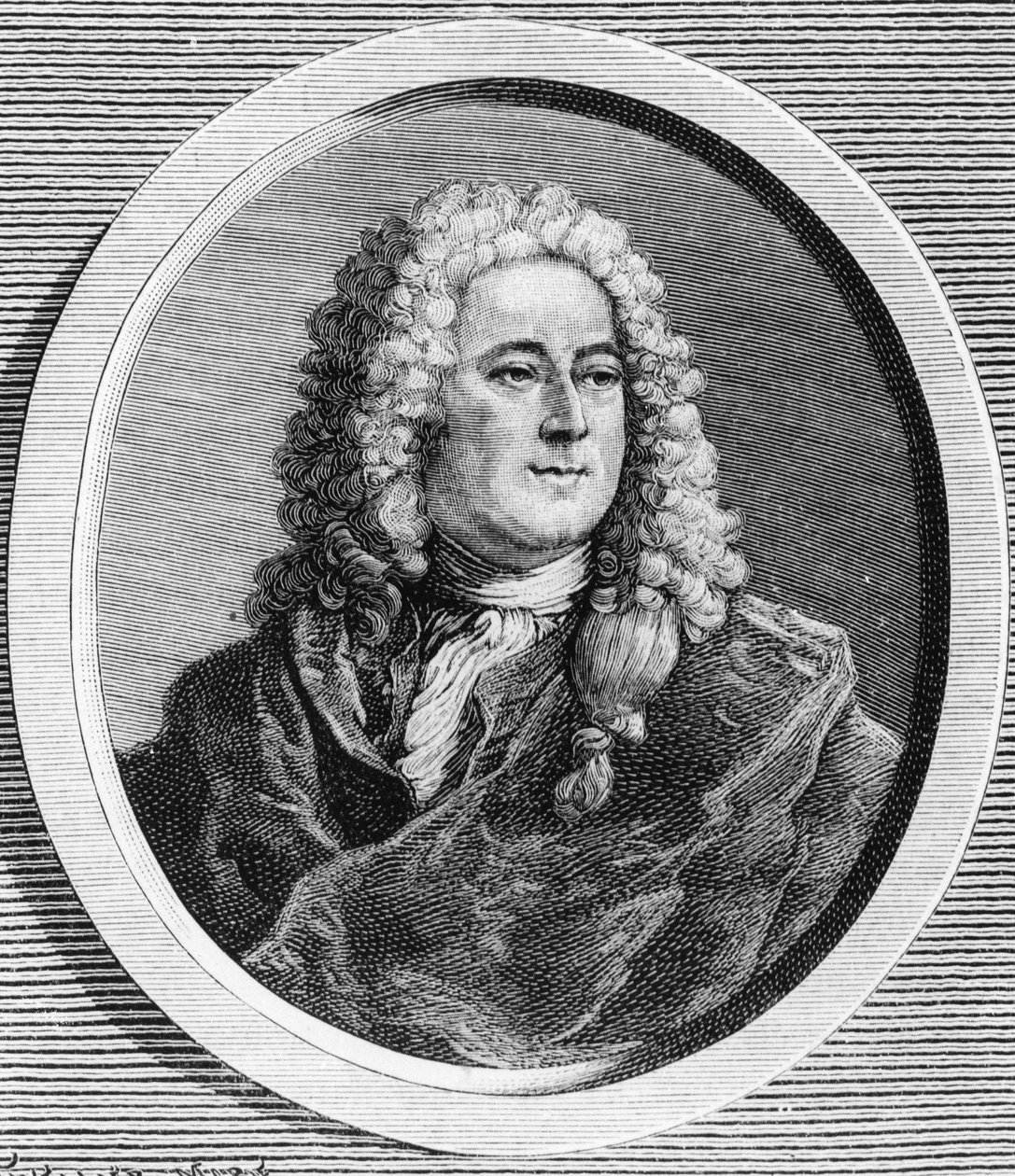John Law (1671 - 1729), skót pénzügyminiszter portréja, aki 1720-ban csődöt okozott (a Rue Quincampoix eseménye) – Edouard Drumont „La France juive” című művében. alkotó: Unknown artist