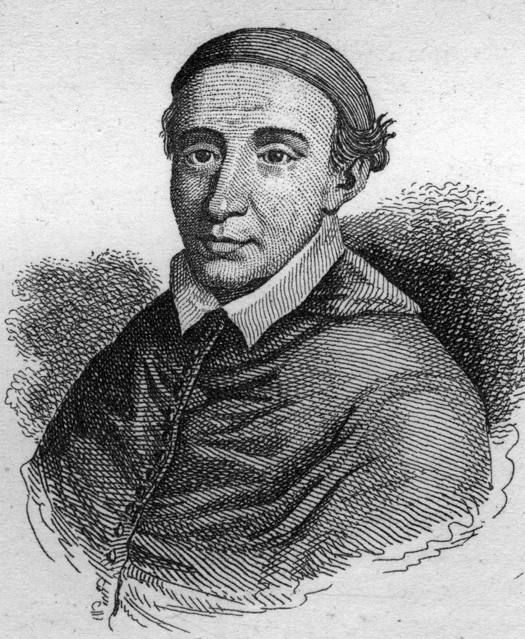 John de La Balue (1421-1491) evreux-i bíboros és XI. Lajos király Amonier püspökének portréja. Metszet 1835-ből. alkotó: Unknown artist