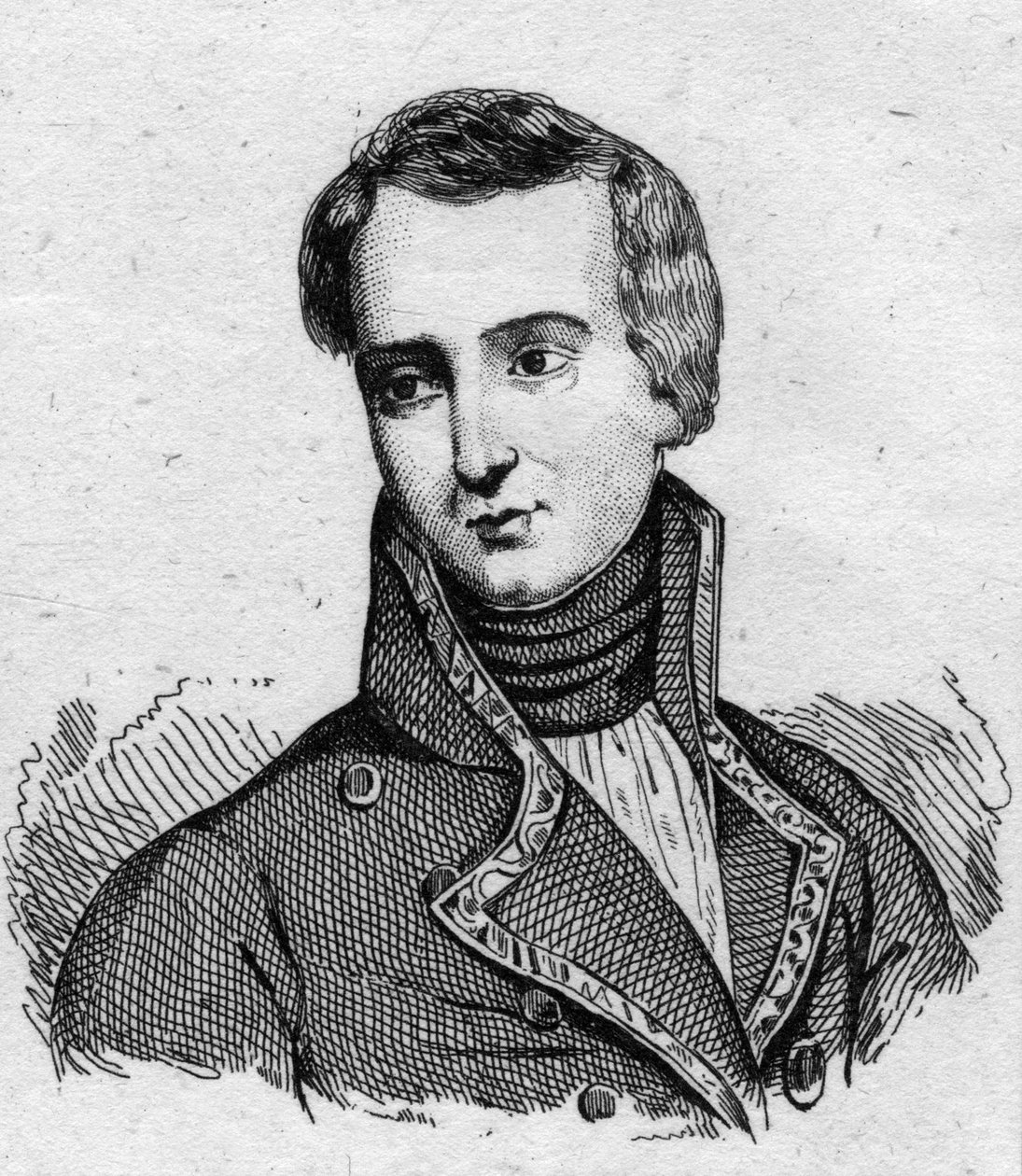 Jose Rebolledo de Palafox (Palafox y MelCII) (1776-1847) spanyol katona portréja, aki Zaragoza (Zaragoza) ostrománál harcolt 1808-ban. Metszet a XIX. alkotó: Unknown artist