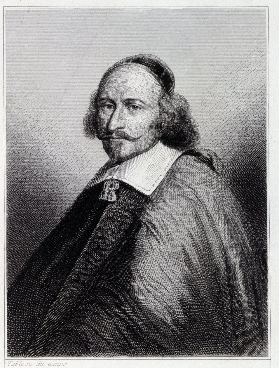 Jules Mazarin (Giulio Raimondo Mazzarino vagy Mazarino) (1602-1661), francia bíboros és politikus portréja - Lavallée „Histoire des Français”-jában, metszet, sd. alkotó: Unknown artist