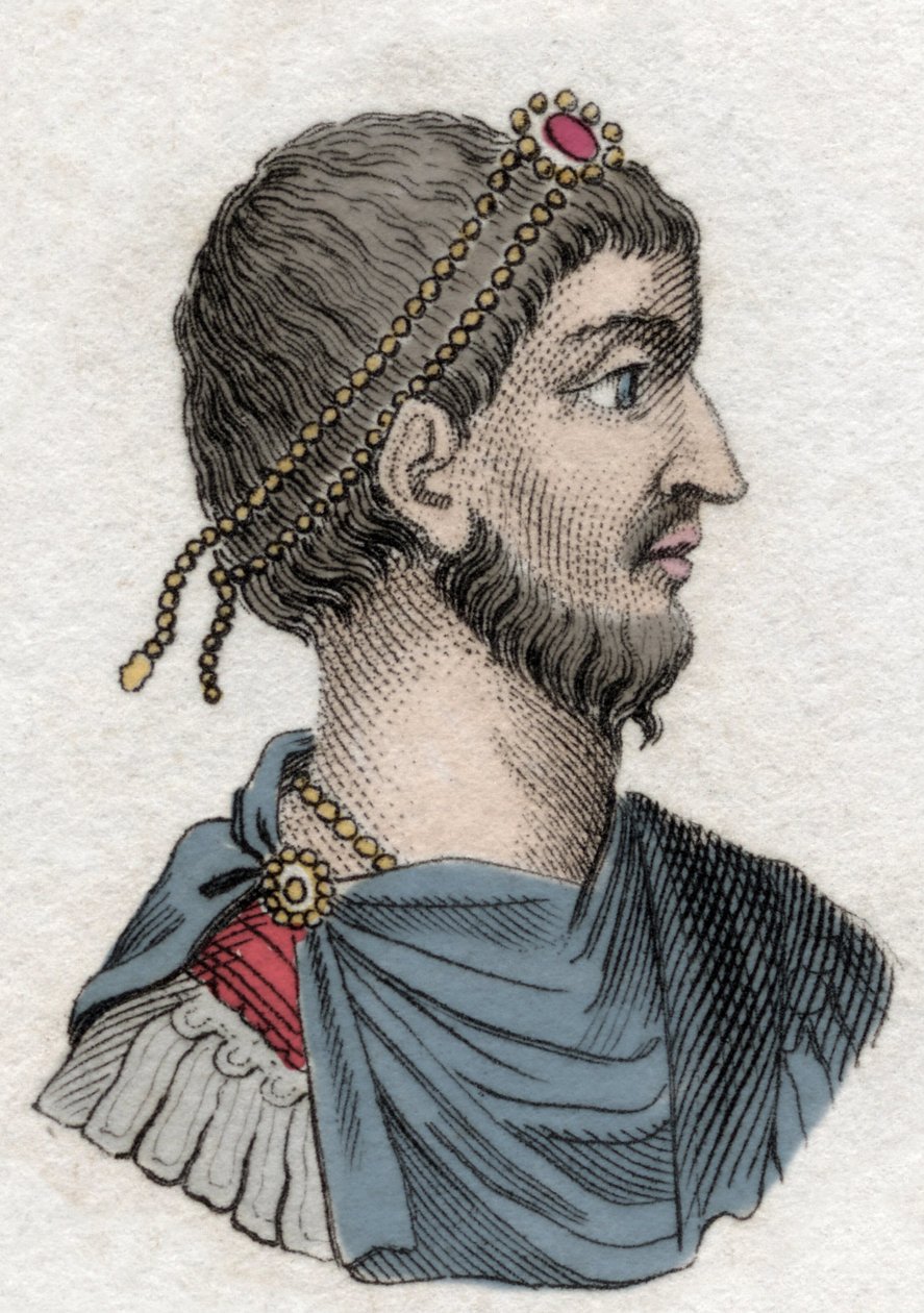 Hitehagyott Julianus portréja (Flavius Claudius Julianus (331-363), római császár. XIX. századi metszet. alkotó: Unknown artist