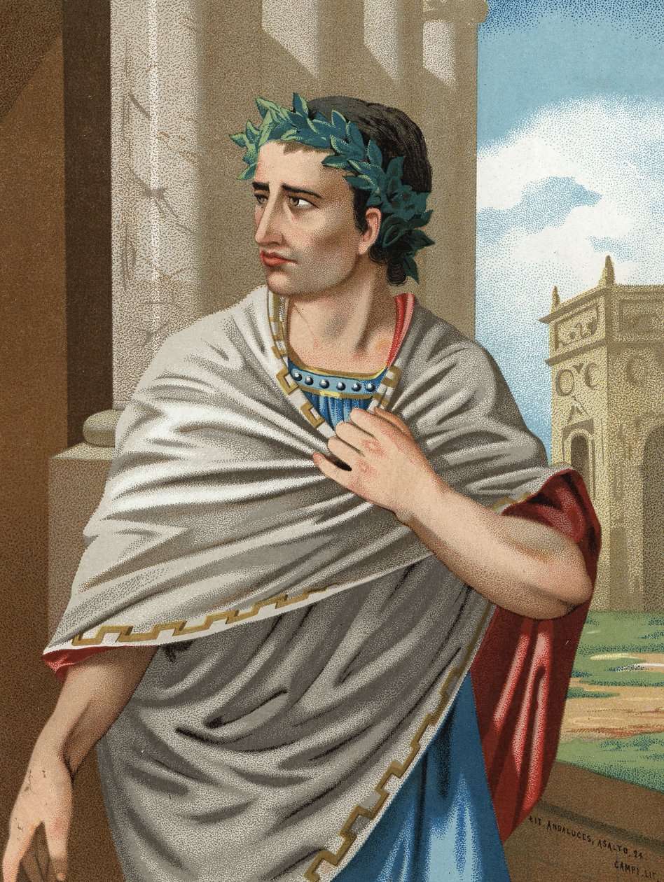 Julius Caesar portréja latinul Caius Julius Caesar államférfi és római hadvezér (Róma, 101. v. – Id., ie 44). Barcelona 1877. alkotó: Unknown artist