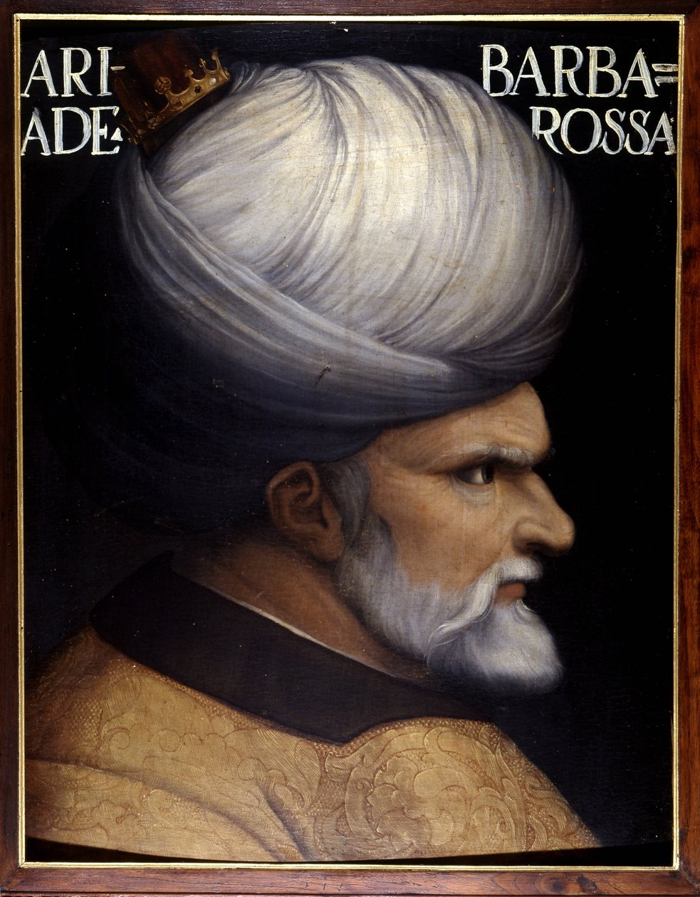 Khayr Al-Din Barberousse (1476-1546) portréja, aki testvérével az algíri kormányzóságot alapította, ő volt az oszmán szultán vazallusa és Franciaország szövetségese V. Károly 16. századi festészetével szemben. Uffizi Múzeum, Firenze. alkotó: Unknown artist