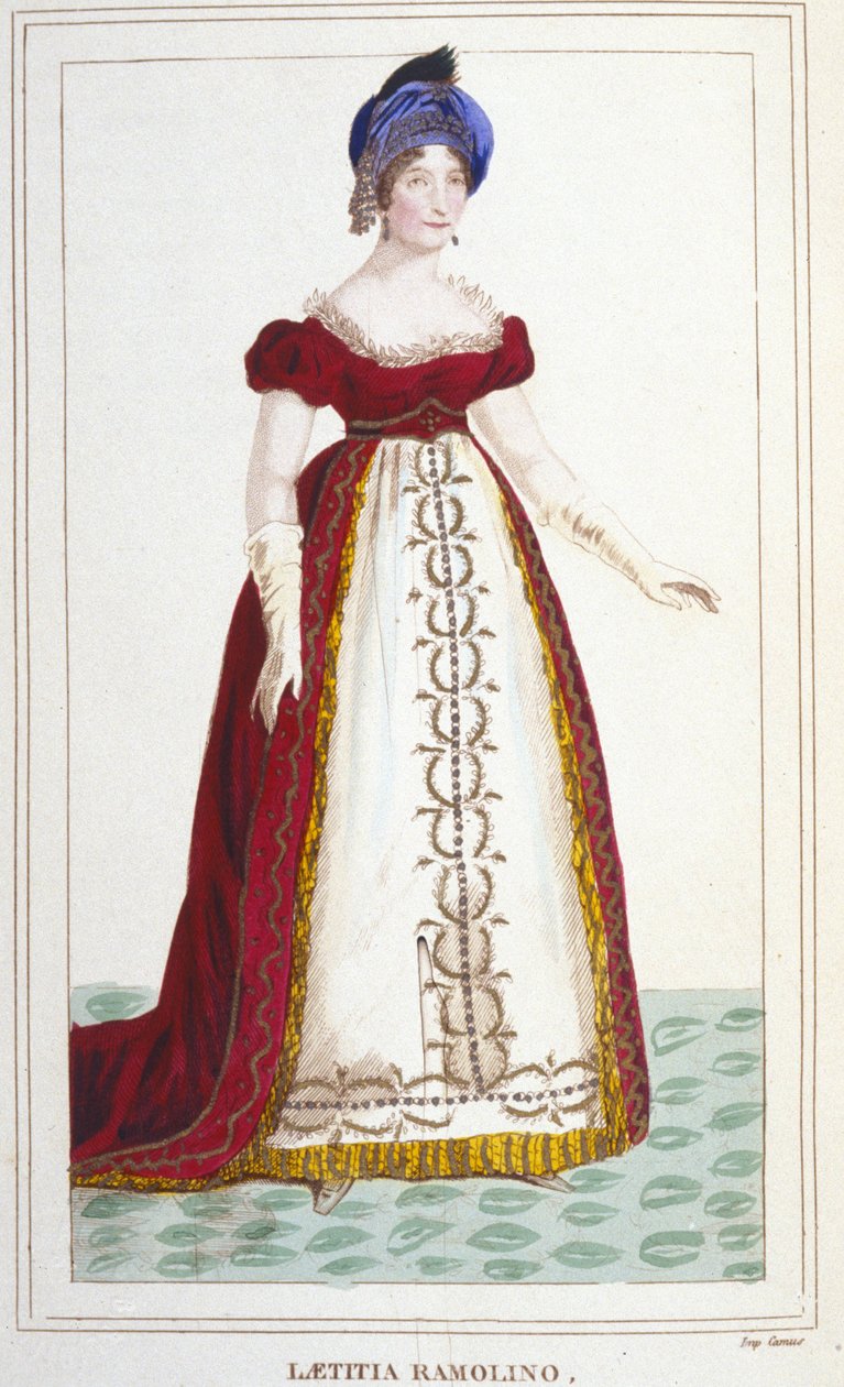 Laetitia Bonaparte (Letizia Maria Ramolino) (1750-1836), 1. Napóleon anyja portréja. 1830-as metszet alkotó: Unknown artist